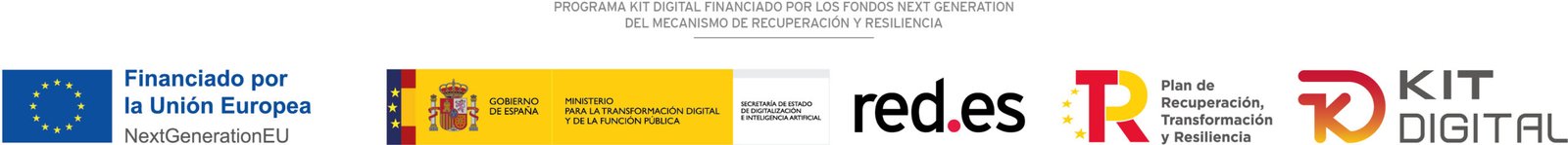 Financiado por la Unión Europea - NextGenerationEU. Plan de Recuperación, Transformación y Resiliencia. Programa Kit Digital financiado por los fondos Next Generation del Mecanismo de Recuperación y Resiliencia