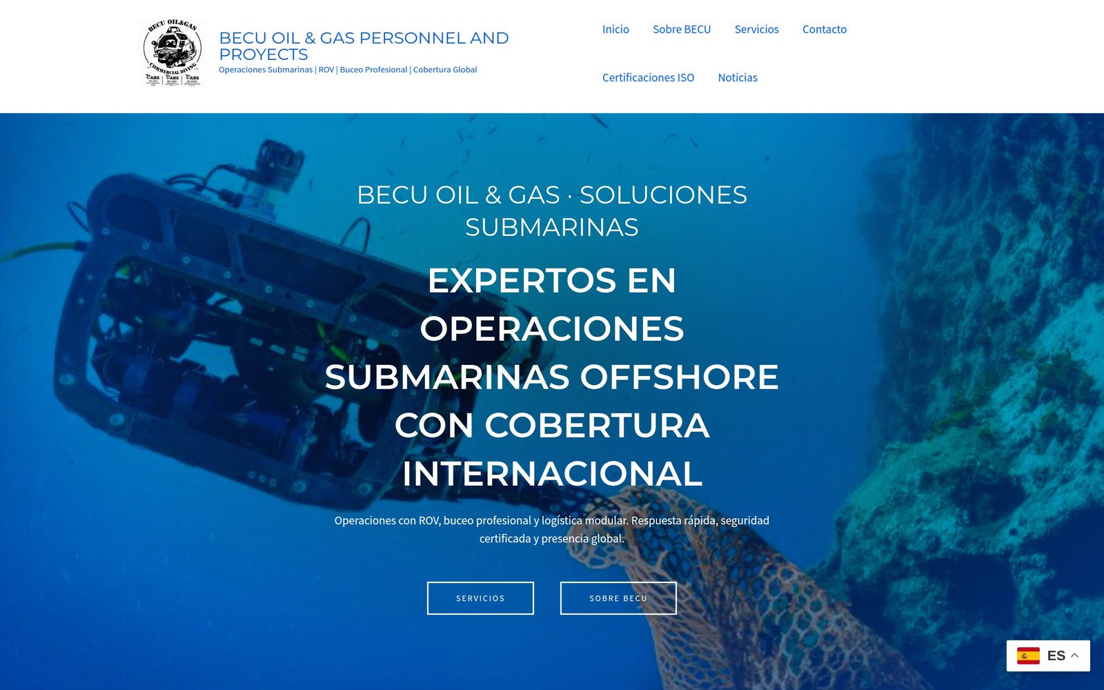 Proyectos web realizados: web corporativa WordPress becuoilgas.com